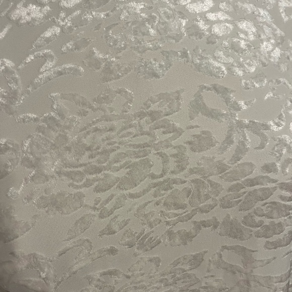 WHBM White Scoop Neck Velvet Burnout Long Sleeve Shirt NWT Sz S - Picture 3 of 6